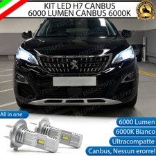 KIT LED H7 PER PEUGEOT 3008 SUV 6000K BIANCO 6000 LUMEN CANBUS ANABBAGLIANTI