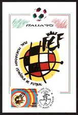 Cartolina Calcio Italia 90 Stemma Spagna Annullo Filatelico