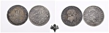 REGNO D'ITALIA 50 centesimi 1863-66 LOTTO 2x monete ARGENTO Vittorio Emanuele II