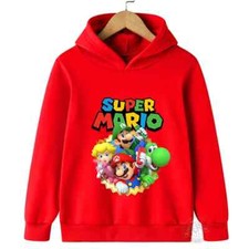 Felpa Maglia Super Mario Bambini Cappuccio Bimbi abbigliamento