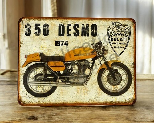 Plaque metal vintage ducati - metal,