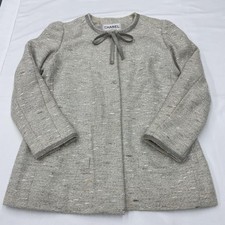 Giacca tweed Chanel modello raro nastro grigio