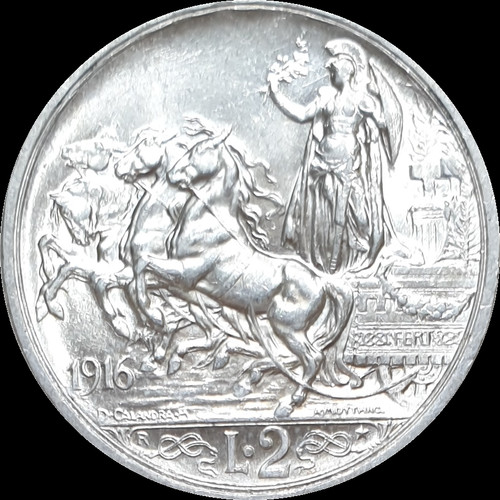 Italia 1916 unc - 2, lire