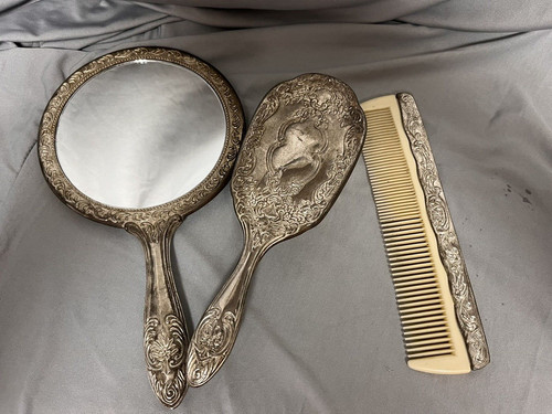 Vanity set pezzi placcato - set,