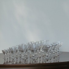 ANTICO SERVIZIO 24 CALICI IN CRISTALLO INCISI "ART DECO " ITALIA  -EPOCA 1920/40