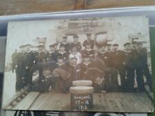 RARA FOTO CARTOLINA, MARINAI SU NAVE DA GUERRA 1915 ( S108