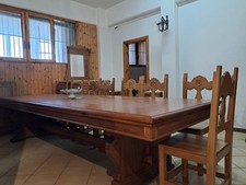 Tavolo Da Pranzo Gigante Legno Massello Nuovo Metri 3.8 X 1 2 - Da 16 Posti