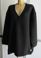 MARINA RINALDI Felpa Nera trapuntata finiture lurex argentoTg S=48 50 IT