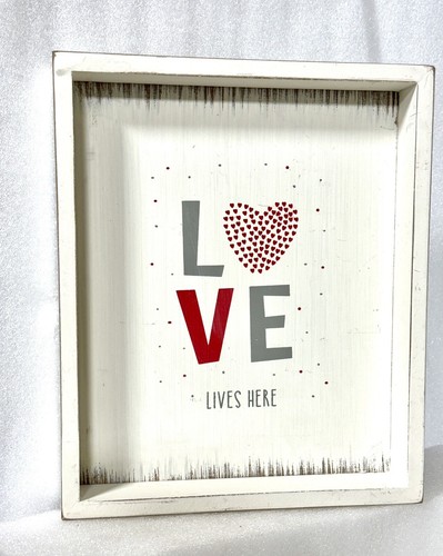 Insegna love lives here legno - love,