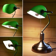Lampada Banchiere Vintage da Scrivania Retrò Luce Tavolo Interruttore Ufficio
