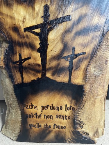 Pirografia legno ulivo - su, di