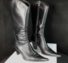 SILKO' STIVALI IN PELLE NERO CON CERNIERA MISURA 37