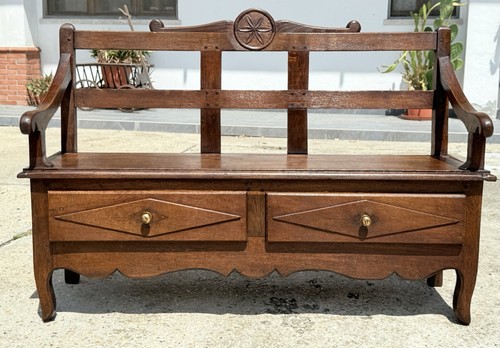 Panca epoca in rovere - d’epoca,
