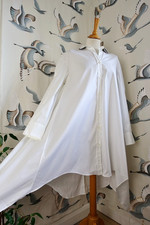 Abito camicia BRUNELLO CUCINELLI bianco colletto monili oversize linea A taglia M