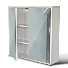 Armadietto da Parete Mobile da Bagno a Specchio Pensile Regolabile Portaoggetti