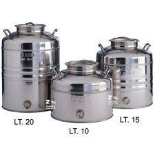 FUSTO BIDONE SANSONE LT 10 AGGRAFFATO IN ACCIAIO PER OLIO CON PREDISPOSIZIONE