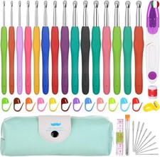 Set di 15 uncinetti a grandezza naturale, kit per principianti, uncinetti