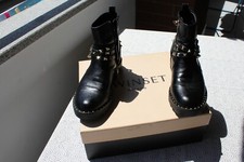 STIVALETTI TWINSET ORIGINALI NERI NR. 36 BIKER CON SCATOLA QUASI NUOVI.