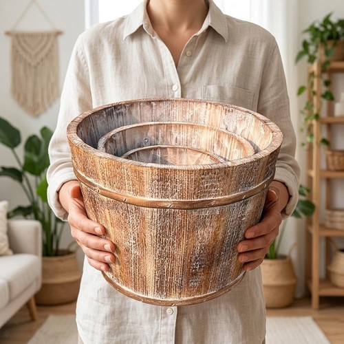 Vaso fiori forma di botte - vaso, a