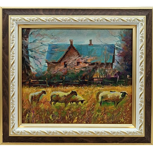 Paesaggio rurale dipinto olio