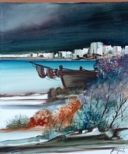 Mario Puopolo, "Senza titolo" quadro olio su tela 60x70