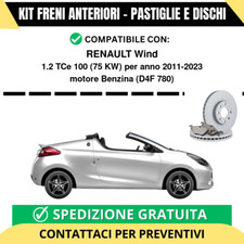 KIT FRENI ANTERIORI (Pastiglie e Dischi) per RENAULT Wind 1.2 TCe 100 75 kw a...
