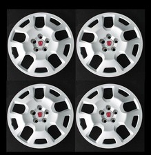 COPRICERCHI per FIAT DOBLO' dal 2014 CERCHIO 16" R16 COPPA RUOTA LOGO ROSSO 4PZ.