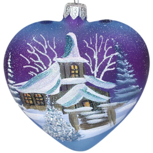 Vetro cuore inverno ciondolo - inverno,