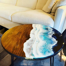 Tavolo epossidico bordo vivo tavolino su misura in legno e resina per arredo casa lusso