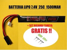 Batteria Lipo litio 7,4V 25C 1500 Fuel da tubo calcio softair airsoft modellismo