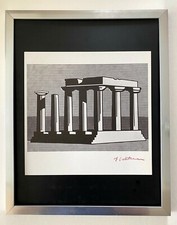 ? Roy Lichtenstein | Vintage 1970 Firmato | Litografia Offset 11x14 Montata 