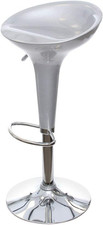 Sgabello Bar Cucina Altezza Regolabile Base in Acciaio Cromato E Seduta in ABS G
