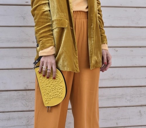 Pochette gialla fatta mano - gialla,