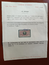 REGNO 1923 5 LIRE MANZONI LINGUELLATO  CON CERTIFICATO CAFFAZ