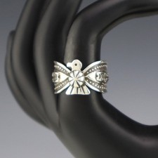 NATIVE AMERICAN NAVAJO STERLING SILVER THUNDERBIRD RING BY DARRELL CADMAN