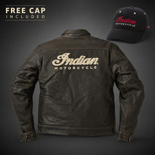 Giacca pelle moto indiana