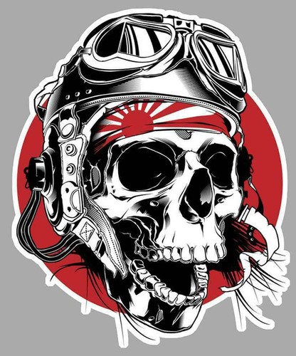 Sticker skull head - head, japan