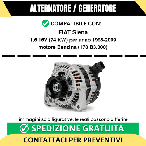 Alternatore fiat siena 16v - alternatore, 1.6