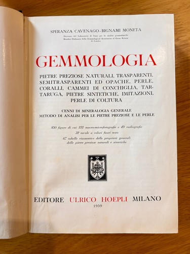 Libro gemmologia cavenago - gemmologia,