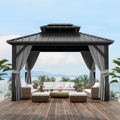 10x10ft outdoor hardtop gazebo - outdoor,
