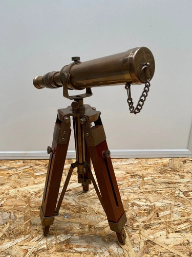 Antico telescopio ottone - telescopio, in