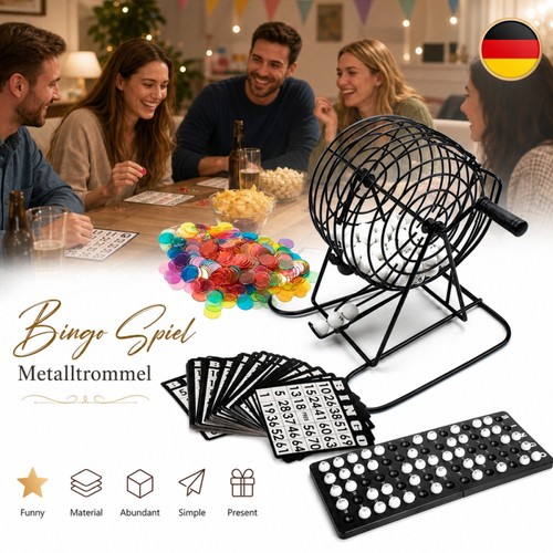 Gioco bingo tamburo metallo - in,