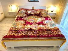 copriletto ciniglia matrimoniale vintage anni ‘50 mai usato - arazzo