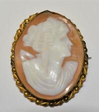 Antico con Timbro Su Serratura Color Oro Fatto a Mano Ovale Intagliato Cameo Pin