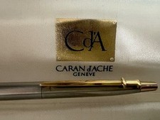 🔴  CARAN D’ACHE penna a sfera Madison cromata dorata clip nodino scrive vintage