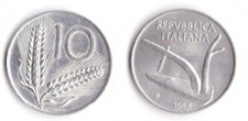 1956 Italia Lire 10 Spighe