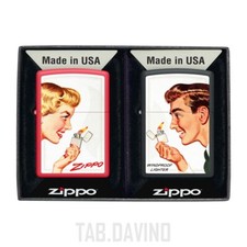 ZIPPO ACCENDINO COUPLE SET GIRL GUY 46295 ZIPPO ORIGINAL USA