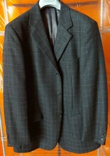 GIACCA 3 BOTTONI SEVENTY 100% LANA TG 52 UOMO COL. NERO/RIGHE BEIGE