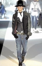 Dsquared2 giacca uomo di sfiata in lana vergine e pelle (retail 2000€)