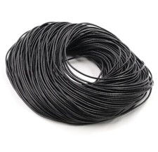 12 mt cordino in pelle 1.5 mm tondo per collane bracciali cuoio filo corda nero